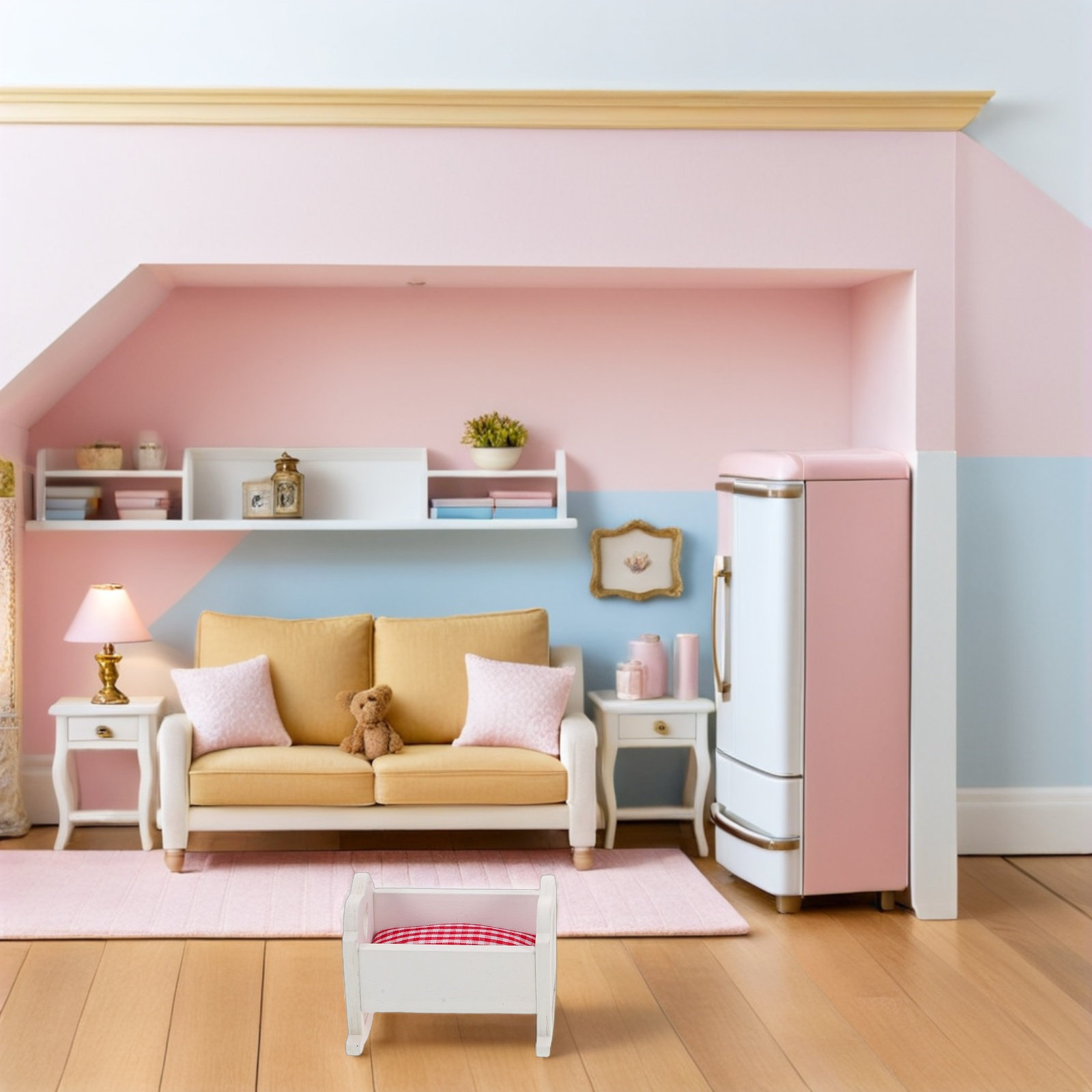 3Pcs Miniature Baby Crib Dollh - огляд і ціна Baby Nursery Set Furniture