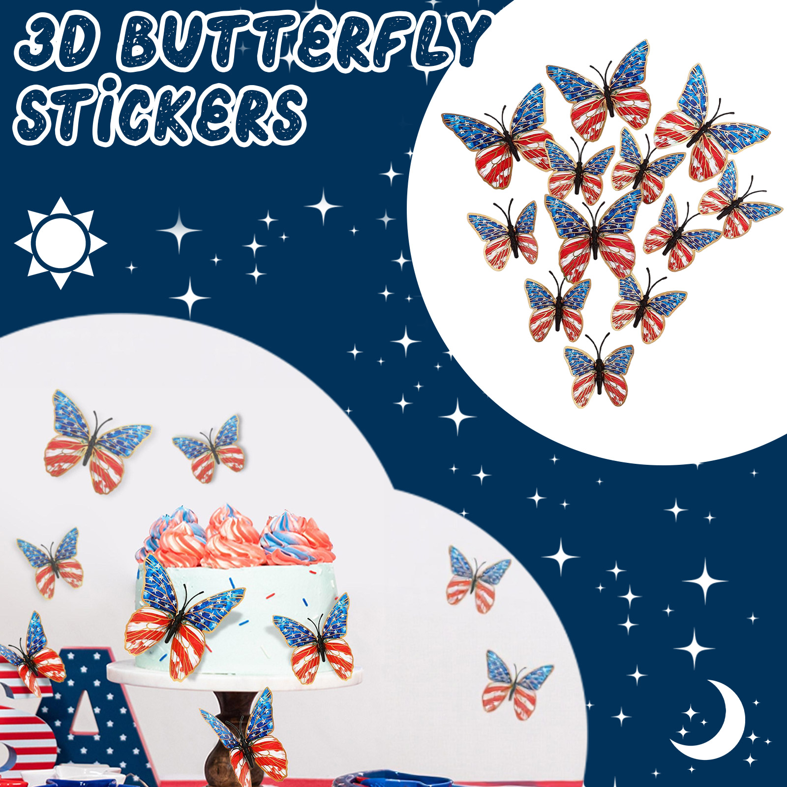 3d Butterfly Wall Stickers Ame - огляд і ціна Baby Nursery Wall Stickers