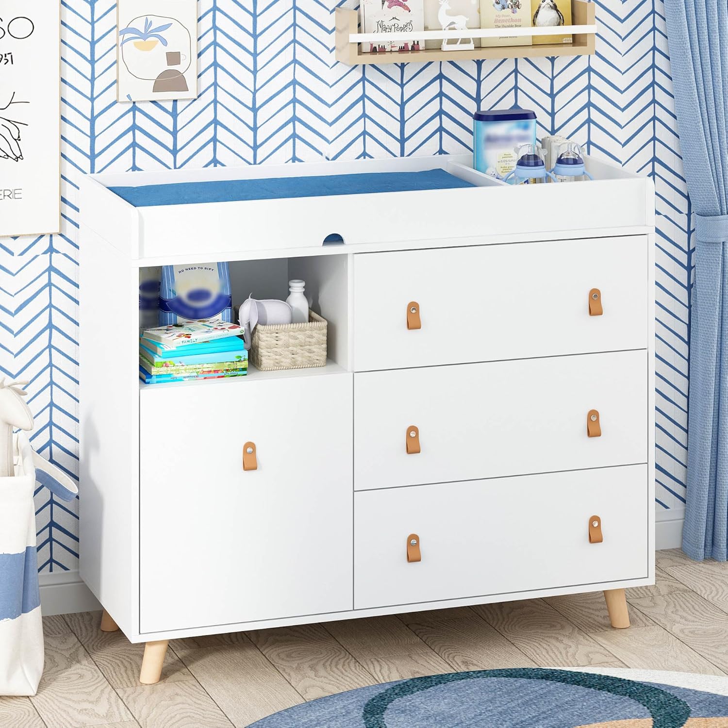 Baby Dresser Changing Table wi - огляд і ціна Baby Nursery Laundry Basket