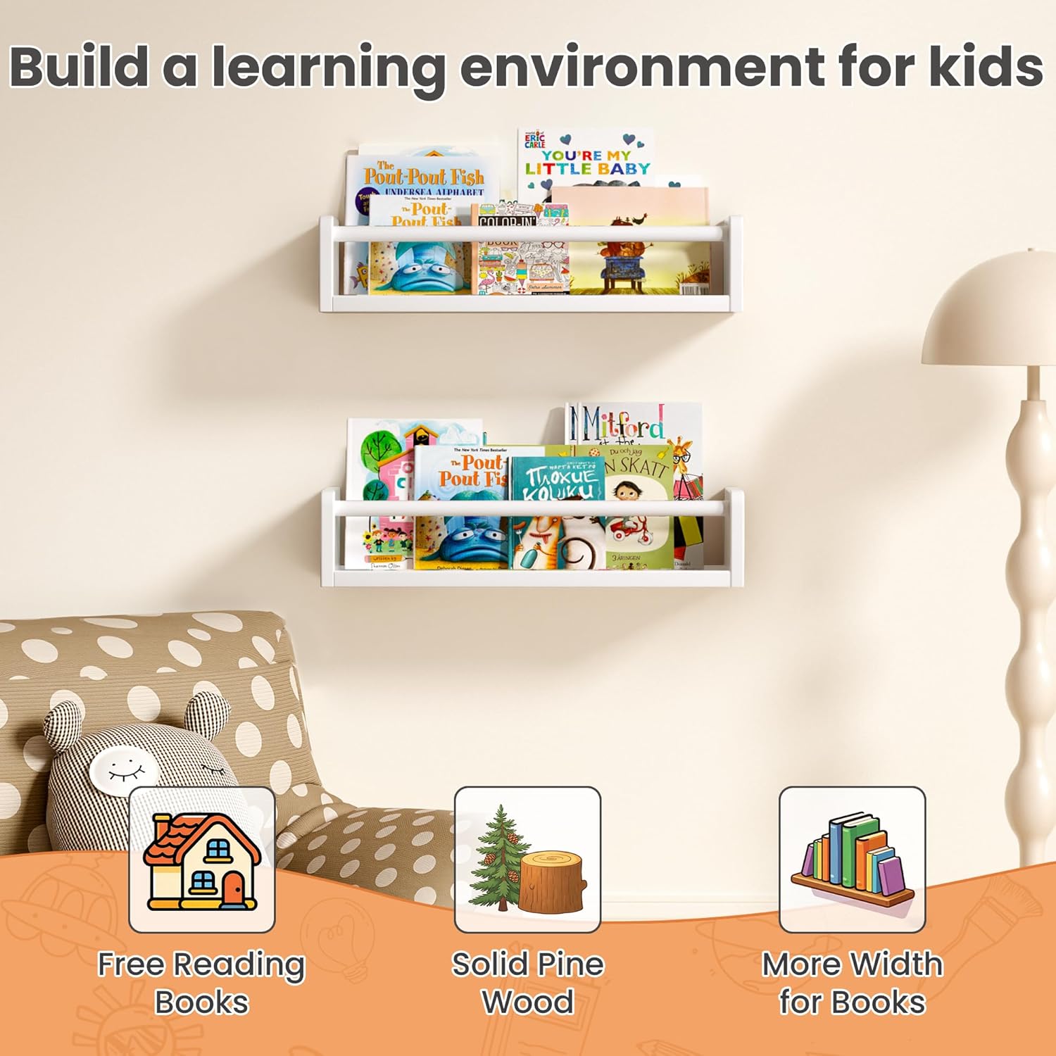 Floating Bookshelves for Wall, - огляд і ціна Baby Nursery Images Free