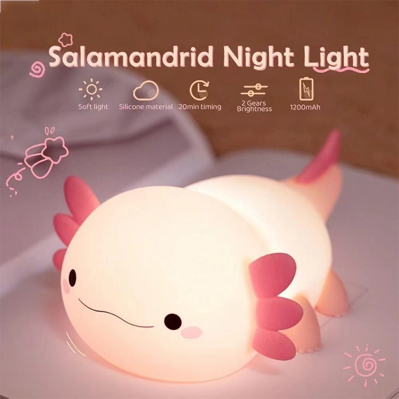 Cute Axolotl Night Light Silic - огляд і ціна Baby Nursery Table Lamp
