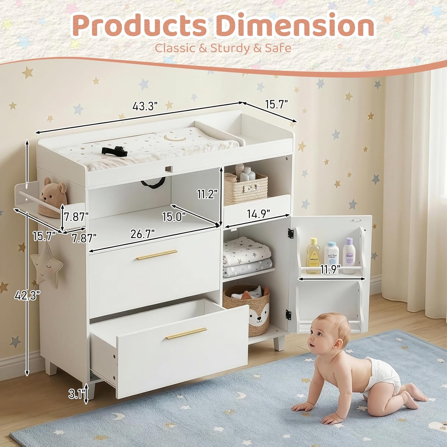 Nursery Dresser with Changing  - огляд і ціна Baby Nursery Nurse
